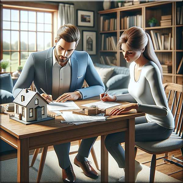 Two People are updating home insurance