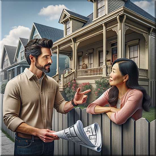 Talking to a neighbor with blueprints