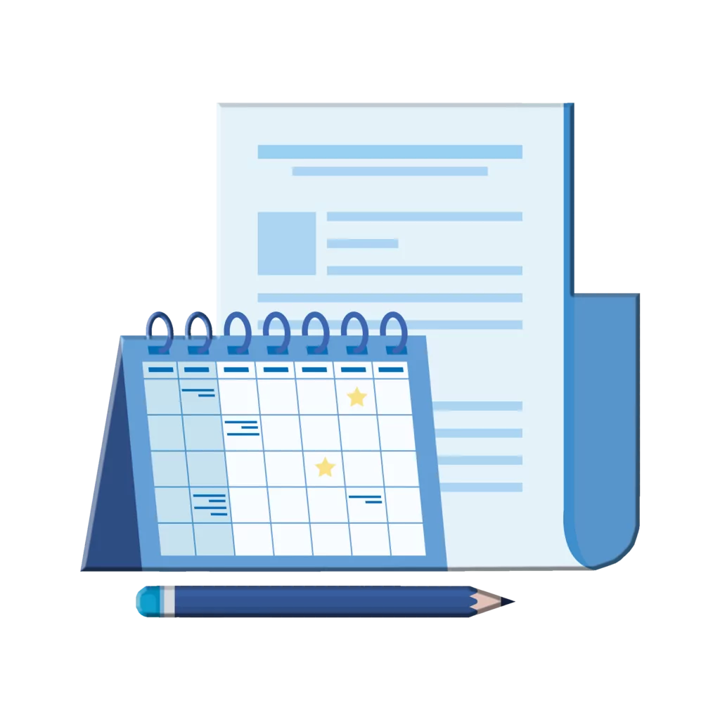 A calendar and a warranty