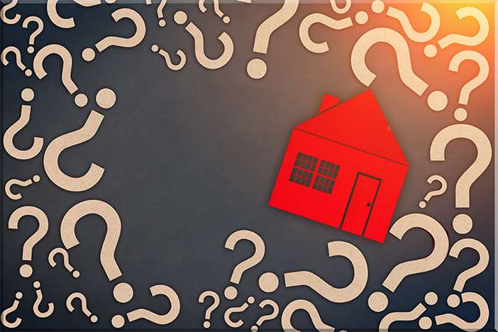 A house with questions marks