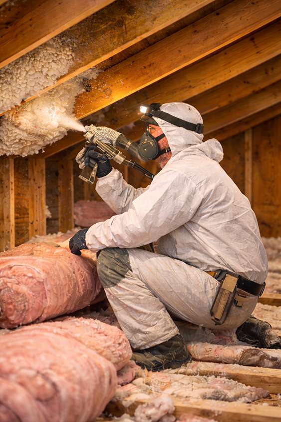 A man putting installation in